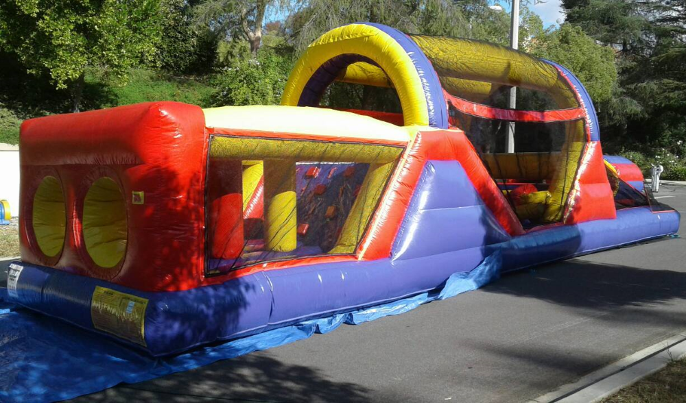 Our 40 ft Inflatable Obstacle Course for rent from Big Blue Sky Party Rentals Los Angeles, CA
