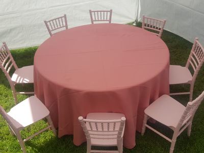 Kids Pink Chair Rentals with Pink Party Table
