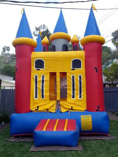 Inflatable Magic Bounce House Rental - backyard setup