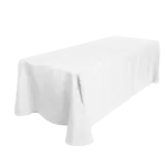 Tablecloth rentals for 8 ft rectangular tables.