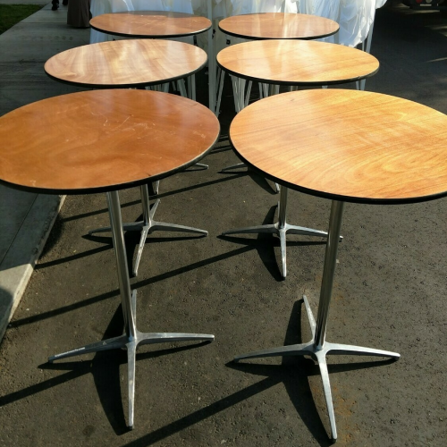 30 inch Round Highboy Cocktail Table Rental in Los Angeles